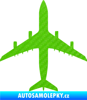 Samolepka Letadlo 005 3D karbon zelený kawasaki