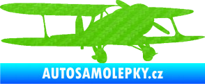 Samolepka Letadlo 006 pravá 3D karbon zelený kawasaki