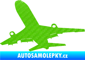 Samolepka Letadlo 007 levá 3D karbon zelený kawasaki