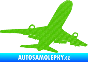 Samolepka Letadlo 007 pravá 3D karbon zelený kawasaki