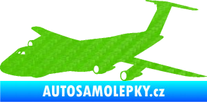 Samolepka Letadlo 008 levá 3D karbon zelený kawasaki