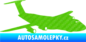Samolepka Letadlo 008 pravá 3D karbon zelený kawasaki