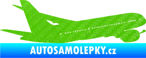 Samolepka Letadlo 009 pravá 3D karbon zelený kawasaki