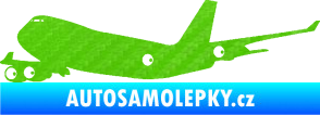 Samolepka Letadlo 012 levá 3D karbon zelený kawasaki