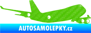Samolepka Letadlo 012 pravá 3D karbon zelený kawasaki