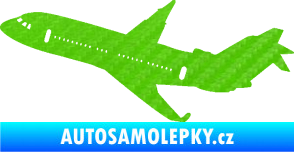 Samolepka Letadlo 013 levá 3D karbon zelený kawasaki