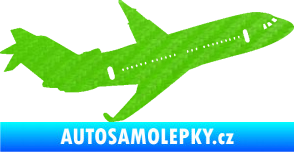 Samolepka Letadlo 013 pravá 3D karbon zelený kawasaki