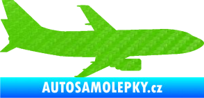 Samolepka Letadlo 019 pravá Boeing 737 3D karbon zelený kawasaki