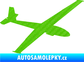 Samolepka Letadlo 025 pravá kluzák 3D karbon zelený kawasaki