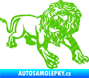 Samolepka Lev 006 pravá 3D karbon zelený kawasaki