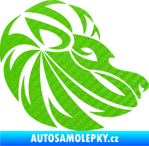 Samolepka Lev zvěrokruh 003 pravá 3D karbon zelený kawasaki