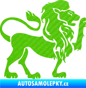Samolepka Lev zvěrokruh 005 pravá 3D karbon zelený kawasaki