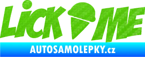 Samolepka Lick me nápis 3D karbon zelený kawasaki