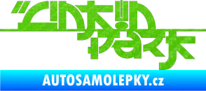 Samolepka Linkin Park 003 3D karbon zelený kawasaki