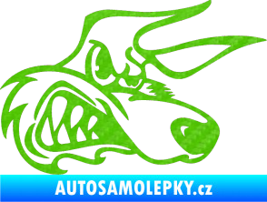 Samolepka Liška pravá 3D karbon zelený kawasaki