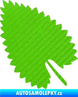 Samolepka List 001 levá 3D karbon zelený kawasaki