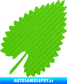 Samolepka List 001 pravá 3D karbon zelený kawasaki