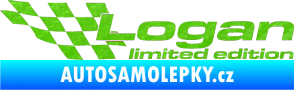 Samolepka Logan limited edition levá 3D karbon zelený kawasaki