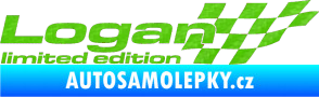 Samolepka Logan limited edition pravá 3D karbon zelený kawasaki