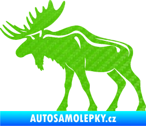 Samolepka Los 006 levá 3D karbon zelený kawasaki