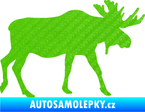Samolepka Los 008 pravá 3D karbon zelený kawasaki