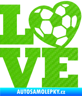 Samolepka Love fotbal 3D karbon zelený kawasaki