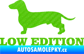 Samolepka Low edition levá nápis 3D karbon zelený kawasaki