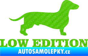 Samolepka Low edition pravá nápis 3D karbon zelený kawasaki