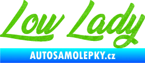 Samolepka Low lady nápis 3D karbon zelený kawasaki