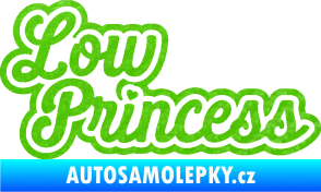 Samolepka Low princess nápis 3D karbon zelený kawasaki