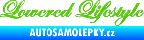 Samolepka Lowered lifestyle nápis 3D karbon zelený kawasaki