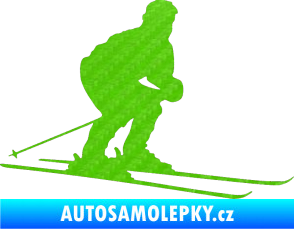 Samolepka Lyžař 009 pravá 3D karbon zelený kawasaki