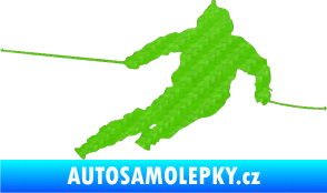 Samolepka Lyžař 015 pravá 3D karbon zelený kawasaki