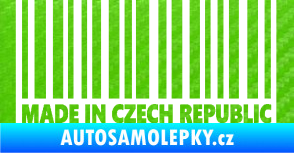 Samolepka Made in Czech republic čárový kód 3D karbon zelený kawasaki