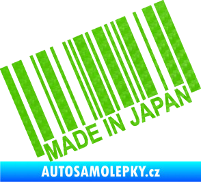 Samolepka Made in Japan 003 čárový kód 3D karbon zelený kawasaki