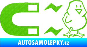 Samolepka Magnet na ptáky pravá 3D karbon zelený kawasaki