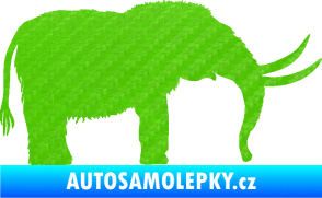 Samolepka Mamut 001 pravá 3D karbon zelený kawasaki