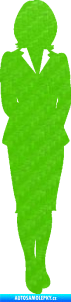Samolepka Manažerka pravá silueta 3D karbon zelený kawasaki