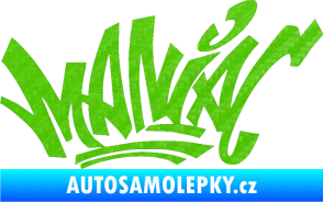 Samolepka Maniac - graffiti 3D karbon zelený kawasaki