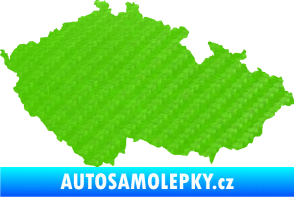 Samolepka Mapa České republiky 001  3D karbon zelený kawasaki
