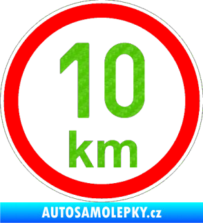 Samolepka Maximální rychlost 10km - nejvyšší konstrukční rychlost 3D karbon zelený kawasaki