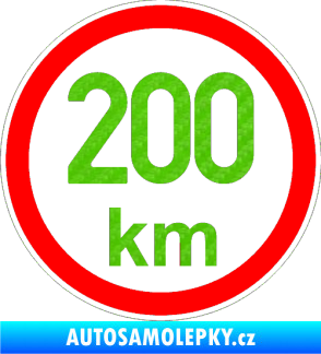 Samolepka Maximální rychlost 200km - nejvyšší konstrukční rychlost 3D karbon zelený kawasaki