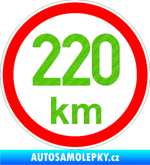 Samolepka Maximální rychlost 220km - nejvyšší konstrukční rychlost 3D karbon zelený kawasaki