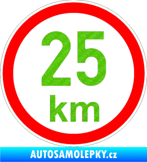 Samolepka Maximální rychlost 25km - nejvyšší konstrukční rychlost 3D karbon zelený kawasaki