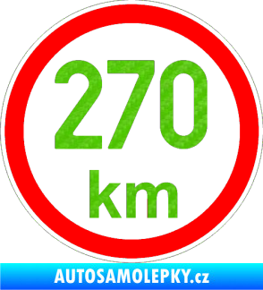Samolepka Maximální rychlost 270km - nejvyšší konstrukční rychlost 3D karbon zelený kawasaki