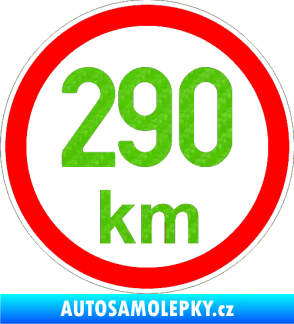 Samolepka Maximální rychlost 290km - nejvyšší konstrukční rychlost 3D karbon zelený kawasaki