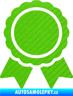 Samolepka Medaile 001 3D karbon zelený kawasaki