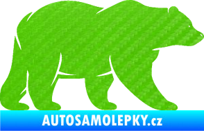 Samolepka Medvěd 002 pravá 3D karbon zelený kawasaki