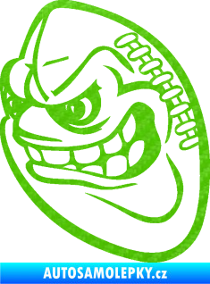 Samolepka Míč na americký fotbal 001 levá s obličejem 3D karbon zelený kawasaki