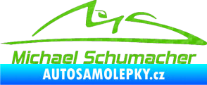 Samolepka Michael Schumacher 002 3D karbon zelený kawasaki
